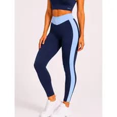 Legging Fitness Bicolor Cintura Alta Cós Duplo 2 Cores com Detalhe Lateral – Conforto e Estilo