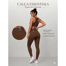Legging Essentials Feminina com  Bolso Traseiro – Cintura Alta, Conforto Máximo e Zero Transparência