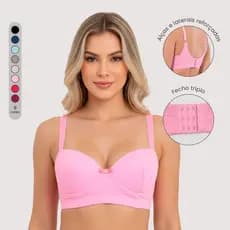 Sutiã Feminino com Bojo Reforçado Laterais Largas Sustentação Alças Reguláveis Conforto