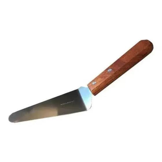 Espátula de Pizza e Bolo em Aço Inox com Cabo de Madeira 26cm