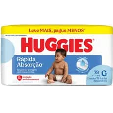 Fralda Descartável  Huggies Rápida Absorção - Tamanho G Com 78 Unidades Pacotão Família