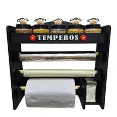 Porta Tempero Oraganizador com 5 potes decorados Porta Temperos Porta Condimentos