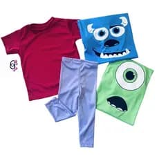 Fantasia Infantil Boo +  Camisetas Monstros S.A Adulto