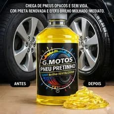 Lustrador Pretinho 500ml Limpa Pneu Automotivo Da G Motos Brilho Extremo Para Pneus Opacos