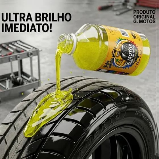 Pretinho Baba de Camelo Limpa Pneu Automotivo 500ml BRILHO IMEDIATO