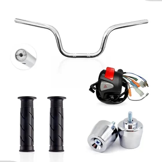Kit Guidão Cg Cargo + Punho Cb 500 + Peso Pcx + Manopla Riscadinha