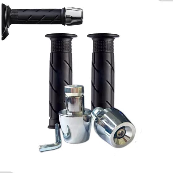 Kit Par Pesinhos Pesos Pcx Cromado Bucha Guidão Oco + Manoplas Titan Cargo Cg Fan Start 125 150 160