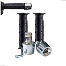 Kit Par Pesinhos Pesos Pcx Cromado Bucha Guidão Oco + Manoplas Titan Cargo Cg Fan Start 125 150 160