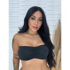 Kit 3 Top Faixa Cropped Sutiã Tomara que Caia Confortável Bojo Removível