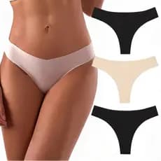 Kit 3 Calcinhas Fio Dental Sem Costura Corte A Laser Não Marca Tanga Feminino Adulto