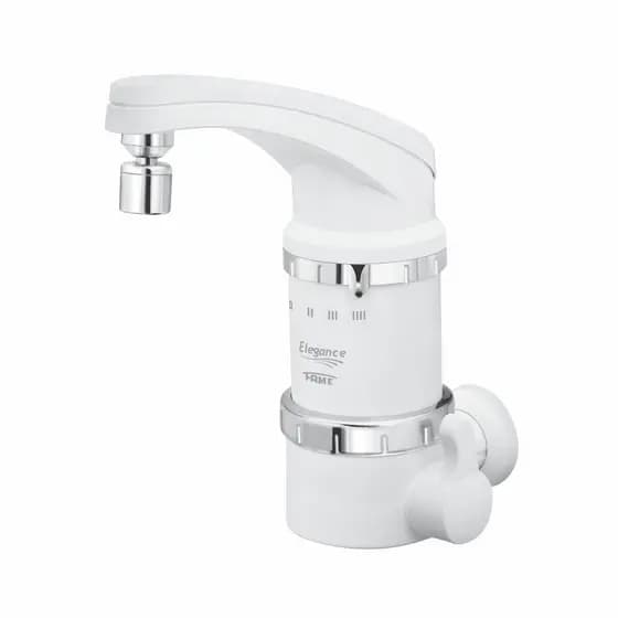 Torneira Elétrica Elegance Branco Parede 4T Quente Fria Fame