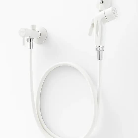 Ducha Higiênica Pop Parede Branco Crivo Cromado Flex Blukit