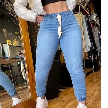 Calça Jeans Feminina  jogger com lycra cos elastico envio imediato