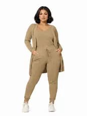CONJUNTO 3 PEÇAS LANZINHA CALÇA REGATA E CARDIGAN
