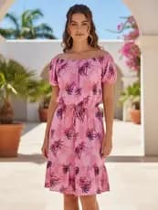 vestido malha fria ciganinha midi feminino estampado ombro a ombro moda verão