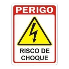 Placa de Sinalicação Perigo Risco De Choque 19x14cm Resistente a Sol e Chuva Alta Qualidade