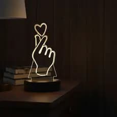 Luminária Led 3d K-pop Coracao Coreano Abajur De Mesa Varias Cores USB Luz Aconchegante Suave