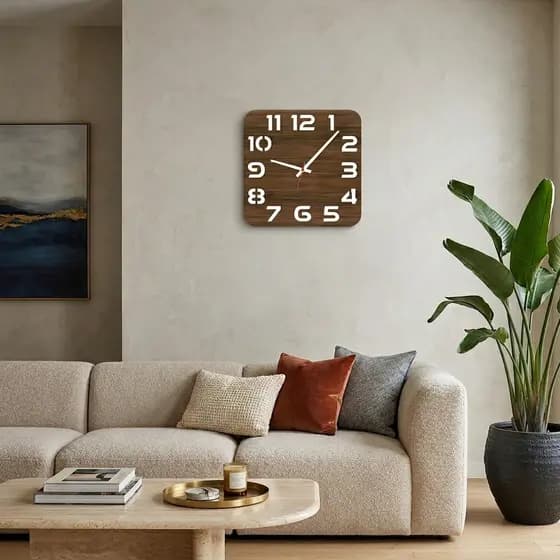 Relogio em Acrilico de Parede Decorativo 19,5cm Moderno Premium Sala Cozinha Minimalista