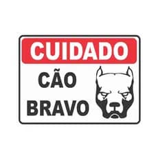 Placas Pvc Cuidado Cao Bravo 20x30 30x40 15x20 Impressao UV Placa Resistente a Chuva e Sol