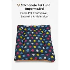 🐶 Colchonete Pet Luno Impermeável | Cama Pet Confortável, Lavável e Antialérgica 100x80x15 cm