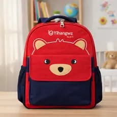 Mochila Bolsa Pasta Infantil Urso Escolar Flexível Com Estojo