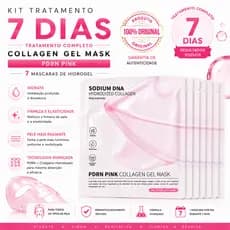 Kit 7 Máscaras Faciais Coreana Hidrogel Bio-Colágeno PDRN – Antirrugas, Firmadora e Hidratante