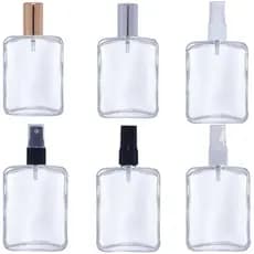 Frasco de Vidro Perfume Prisma 856 100ml Com Válvula Spray Prata Dourado Preto