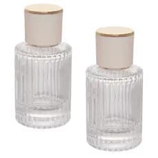 Frasco 100ml Porta Perfume Vidro Luxo Premium com Válvula Spray e Tampa Dourada Clué