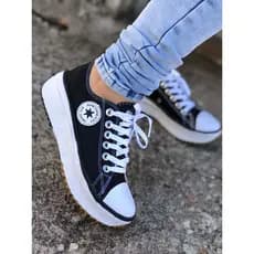 TENIS PRETO FEMININO NYC SHOES CASUAL ADULTO PL