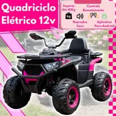 Quadriciclo Elétrico Infantil 12v Até 6Km/h Suporta Até 40Kg 2 Motores Carrinho de Passeio
