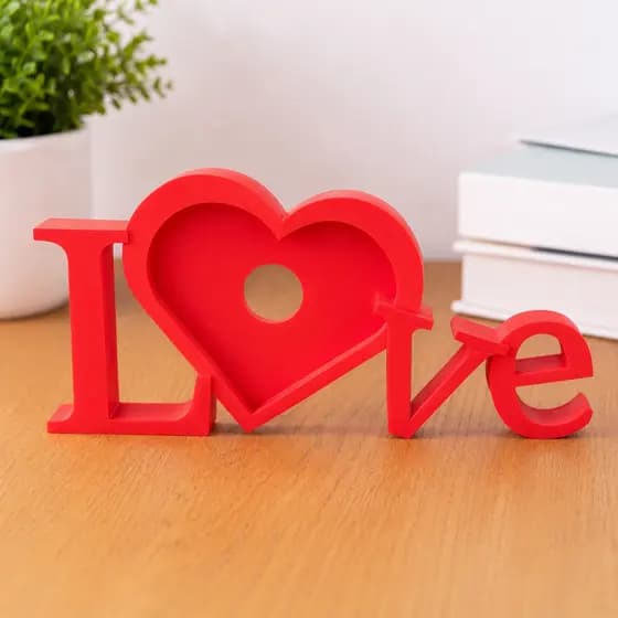 Porta Retrato Love Personalizado 3D | Decoração Romântica para Casais e Dia dos Namorados