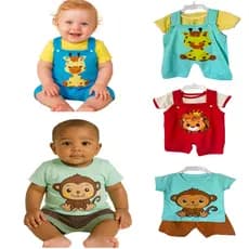 CONJUNTO INFANTIL MASCULINO CAMISETA E SHORTS TECIDO FOFINHO BEBE TAMANHO ÚNICO