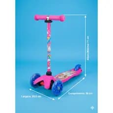 Patinete Princesa 3 Rodas Infantil Altura Ajustável Menina Até 40KG
