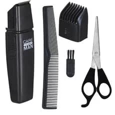 Maquininha Cortar Cabelo Barba Barbear Tesoura Pente kit Viagem
