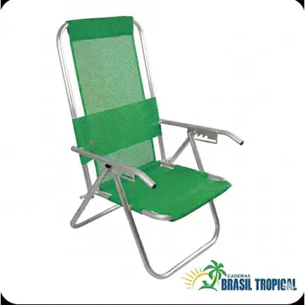 Cadeira De Praia Reclinável Alumínio Reforçada 150kg 5 Posições Encosto Alto Pesca Camping Piscina