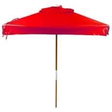 Ombrelone Quadrado 1,70x1,70m Guarda Sol Madeira Tauari Lona Bagum Com Abas Protecao UV Piscina Praia Jardim Varanda