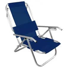 Cadeira De Praia Reclinavel 5 Posicoes Aluminio Reforcada Plus Size 140kg Encosto Alto Dobravel Camping