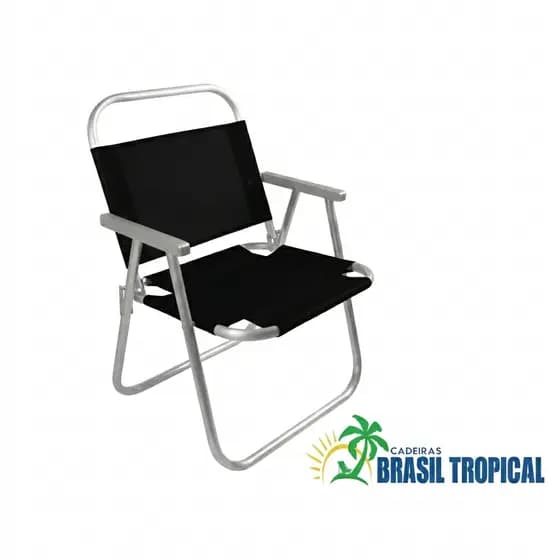 CADEIRA SENTAR REFORÇADA 150KG BRASIL TROPICAL - CADEIRA DE PRAIA ALUMÍNIO (PESCA/CAMPING/PISCINA)