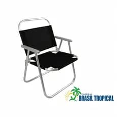 CADEIRA SENTAR REFORÇADA 150KG BRASIL TROPICAL - CADEIRA DE PRAIA ALUMÍNIO (PESCA/CAMPING/PISCINA)