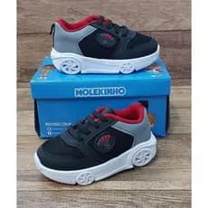 tenis luz molequinho carrinho cinza vermelho confortavel infantil