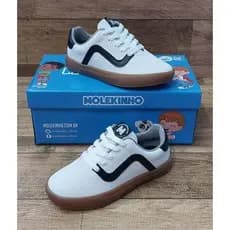 tenis molekinho infantil masculino  escolar casual preto/ branco infantil