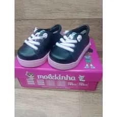 TENIS MOLEKINHA CALCE FÁCIL PRETO ROSA INFANTIL