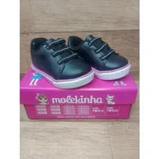 tenis molekinha preto rosa calce facil elastico infantil