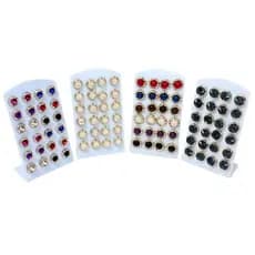 Conjunto com 12 Pares de Brincos Coloridos Pérolas Diversos