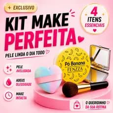 Pó Banana Fenzza Matte Kit Make Completo 4 Itens Profissional