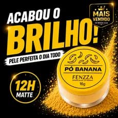 Pó Banana Matte Facial Fenzza Original 16g Controle de Oleosidade