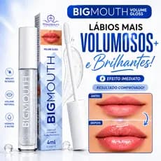 Gloss Labial Big Mouth PhálleBeauty Incolor 4ml Efeito Volume Brilho Intenso