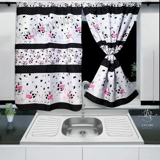 Cortina Cozinha Vitro Estampada 200x130m - DECORAÇÃO