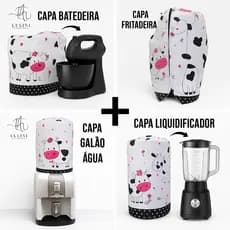 Kit 4 Capas Eletrodomésticos Liquidificador Batedeira Galão de Agua Air Fryer Decoração Proteção