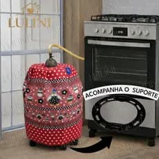 Suporte Para Gás Botijão + Capa Para Botijão de Gás Estampado Cozinha